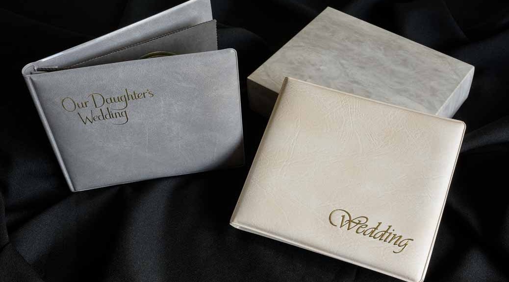 Traditional wedding albums with overlays for sale in Chesterfield, Derbyshire